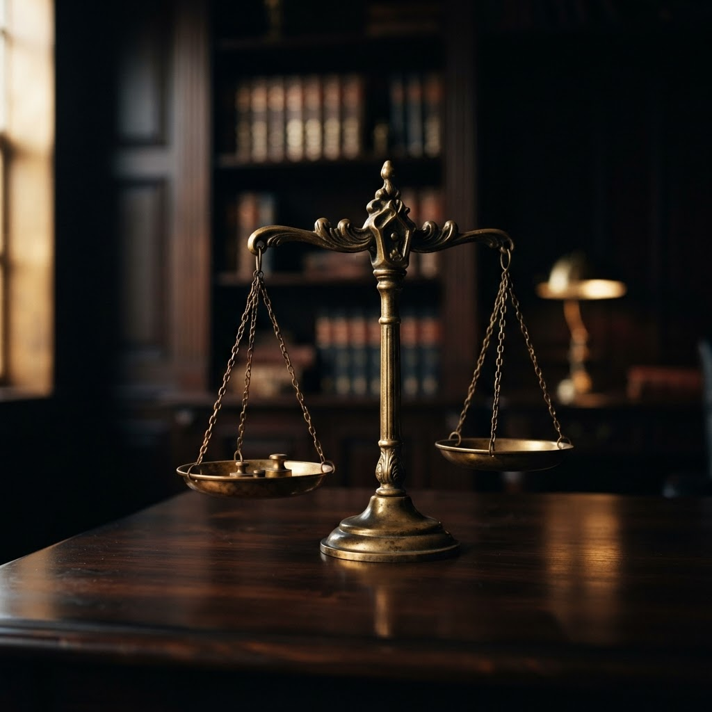 Scales of justice in the Latif Law office